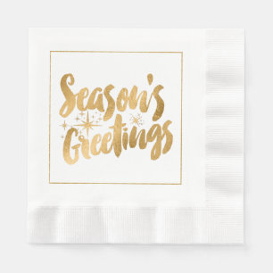 Serviettes en papier Joyeuses Fêtes d'or