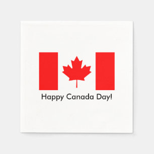 Serviettes En Papier Joyeuses serviettes de la fête du Canada avec drap