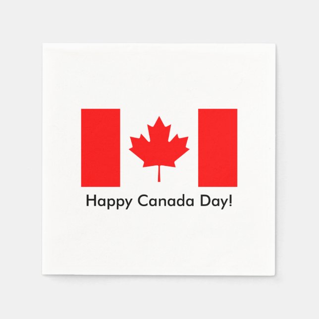 Serviettes En Papier Joyeuses serviettes de la fête du Canada avec drap (Devant)