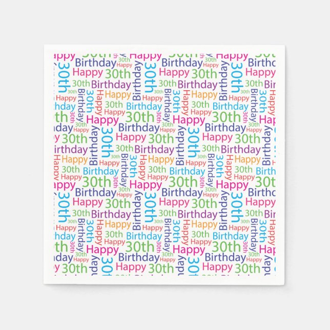 Serviettes En Papier Joyeux 30e anniversaire serviettes (Devant)