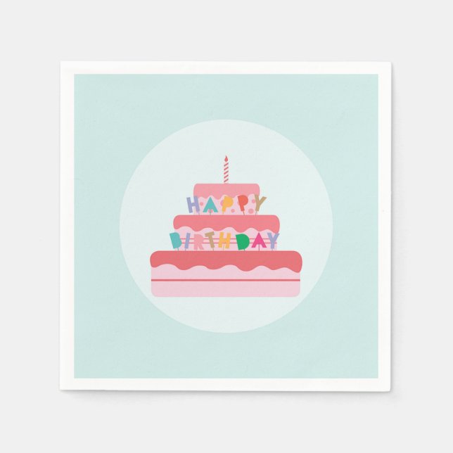 Serviettes En Papier Joyeux anniversaire (Devant)