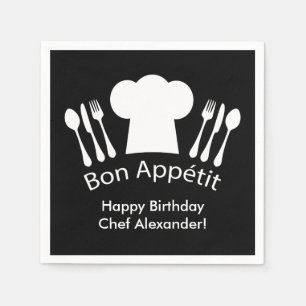 Serviettes En Papier Joyeux anniversaire au chef ! Fève Appetit