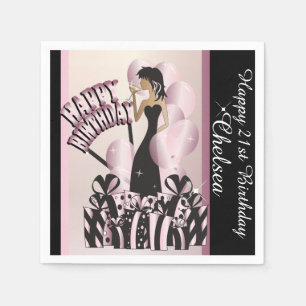 Serviettes En Papier Joyeux anniversaire Diva Girl   Nom do-it-yourself