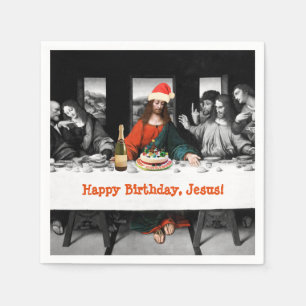 Serviettes En Papier Joyeux anniversaire, Jésus ! Noël drôle