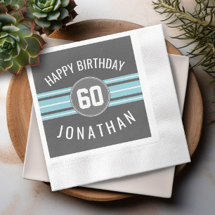 Serviettes En Papier Joyeux Anniversaire Sports Jersey Stripes Nom et 