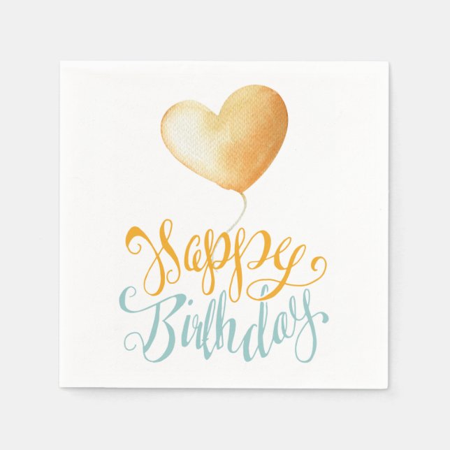 Serviettes En Papier Joyeux ballon d'anniversaire (Devant)