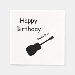 Serviettes En Papier Joyeux enfant guitare d'anniversaire
