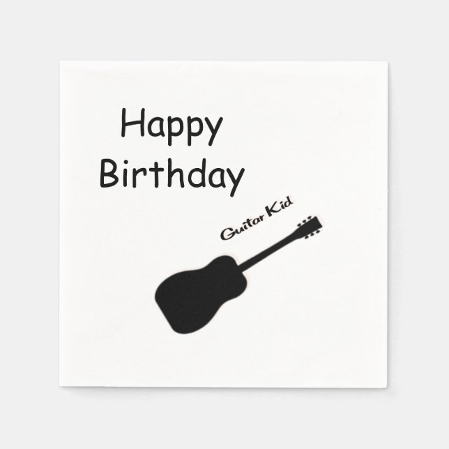 Serviettes En Papier Joyeux enfant guitare d'anniversaire (Devant)