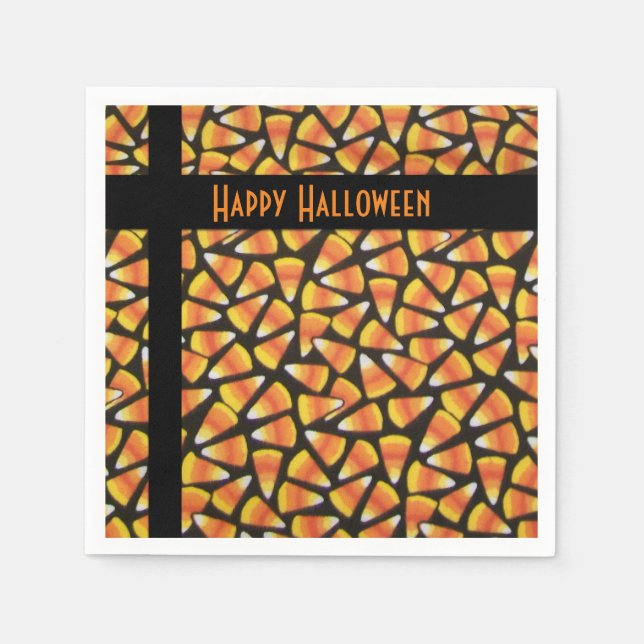 Serviettes En Papier Joyeux Halloween Candy Corn Napkins (Devant)