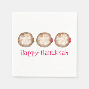 Serviettes En Papier Joyeux Hanoukka Chanukah Jelly Donut Sufganiyah