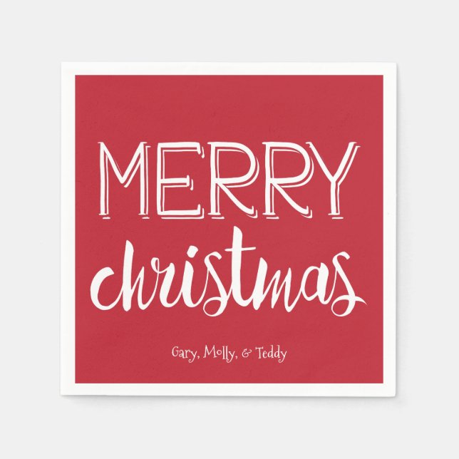 Serviettes En Papier Joyeux Noël Monogram Holiday Napkin (Devant)