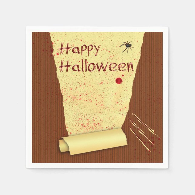 Serviettes En Papier Joyeux papier peint Halloween sanglant (Devant)