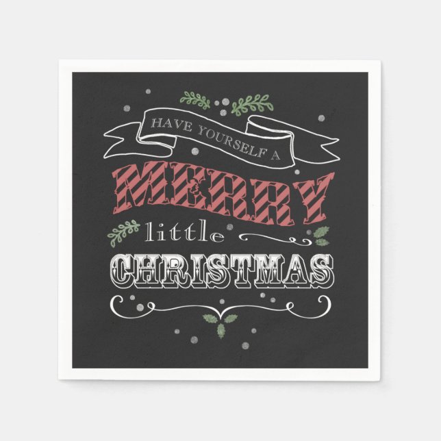 Serviettes En Papier Joyeux petit cocktail de Noël Napkins (Devant)