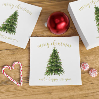 Serviettes En Papier Joyeux sapin de Noël Joyeux Bonne année