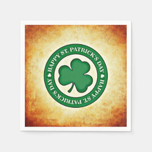 Serviettes En Papier Joyeux Shamrock de la Saint Patrick Napkin Carré
