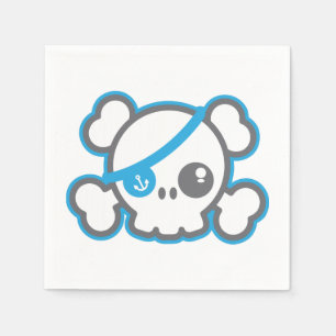 Serviettes En Papier Kawaii Pirate Skull Napkins