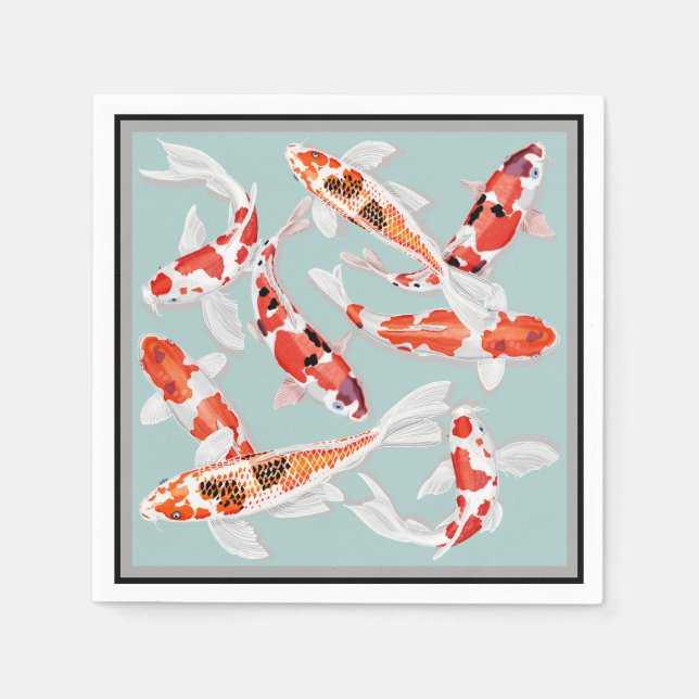 Serviettes En Papier Koi (Devant)
