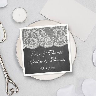 Serviettes En Papier La collection de Mariages Chalkboard & Lace