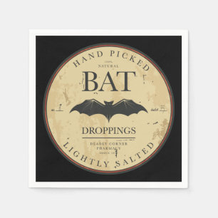 Serviettes En Papier Label Bat Droppings Vintage Halloween
