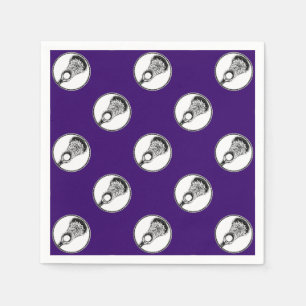 Serviettes En Papier Lacrosse Party Purple