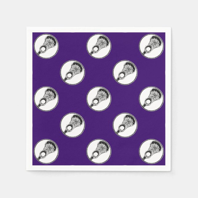 Serviettes En Papier Lacrosse Party Purple (Devant)