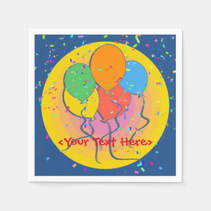 Serviettes En Papier L'anniversaire personnalisé monte en ballon des