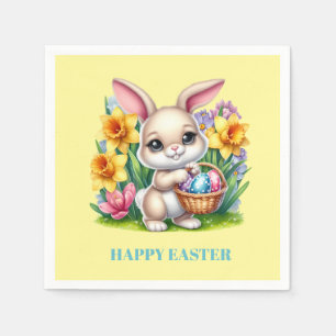 Serviettes en papier lapin de Pâques