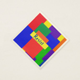 Serviettes En Papier L'arc-en-ciel de conception de patchwork résisten