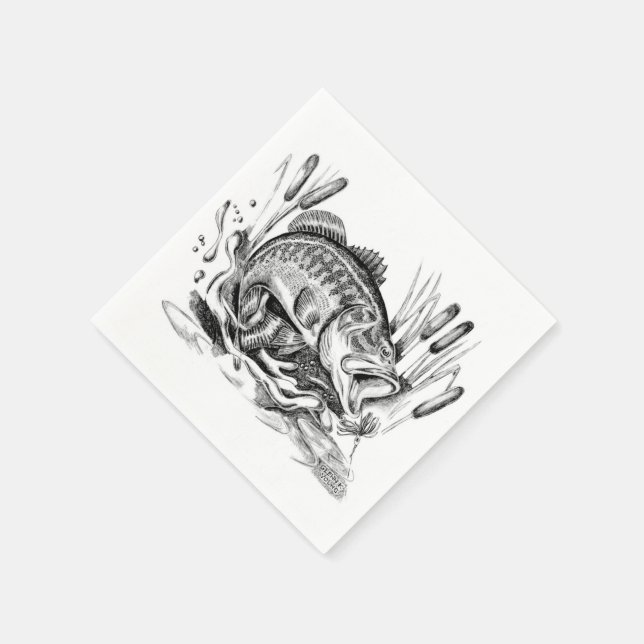 Serviettes En Papier Largemouth Bass (Coin)
