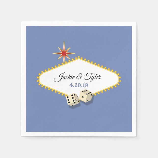 Serviettes En Papier Las Vegas Marquee Mariage à Hydrangea (Devant)