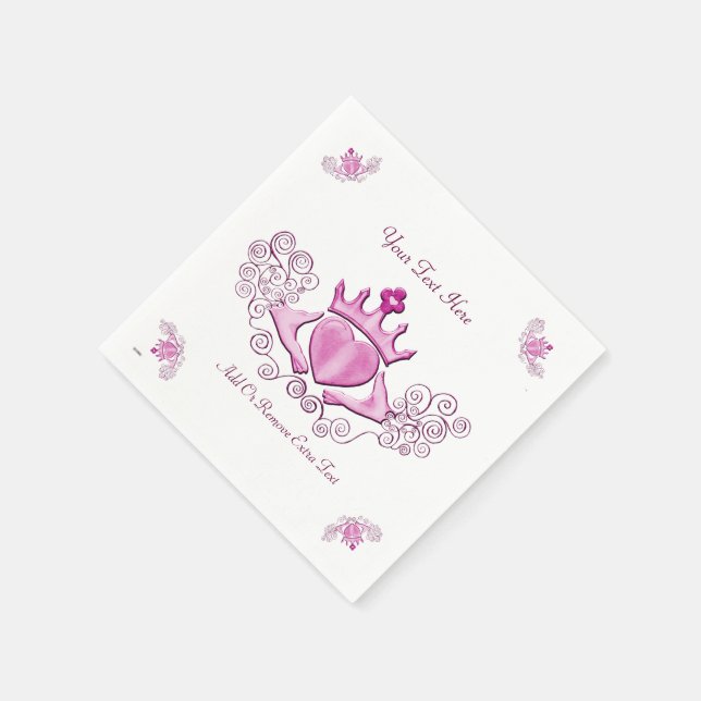 Serviettes En Papier Le Claddagh (rose) (Coin)