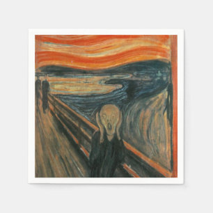 Serviettes En Papier Le cri d'Edvard Munch, peintre symboliste