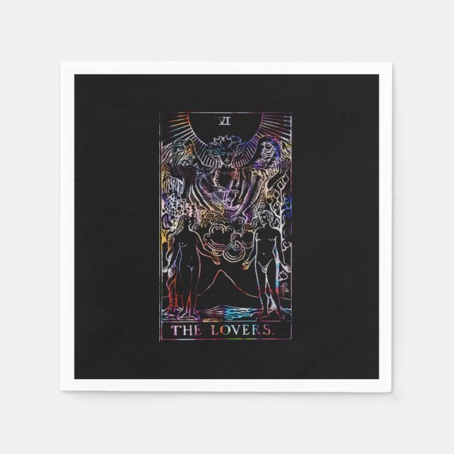Serviettes En Papier Le Mariage de la carte Tarot Lovers Napkin (Devant)