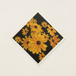 Serviettes En Papier Le Rudbeckia Susan observée par noir fleurit les