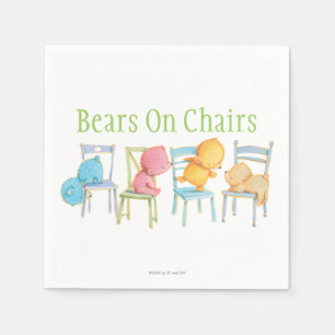 Serviettes En Papier Les ours bleus, roses, jaunes et Brown jouent