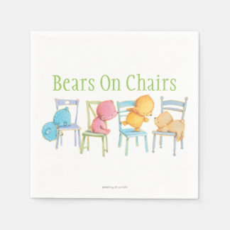 Serviettes En Papier Les ours bleus, roses, jaunes et Brown jouent
