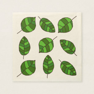 Serviettes En Papier L'été laisse le motif vert de feuille sur