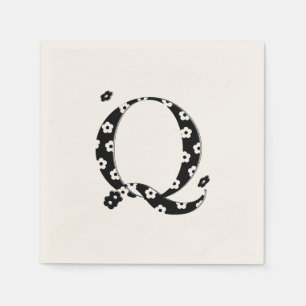Serviettes En Papier LETTRE Motif Fleur Q