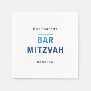 Serviettes En Papier Lettres élégantes avec la barre Mitzvah de textu