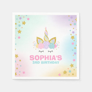 Serviettes En Papier Licorne lunatique de serviette de fête