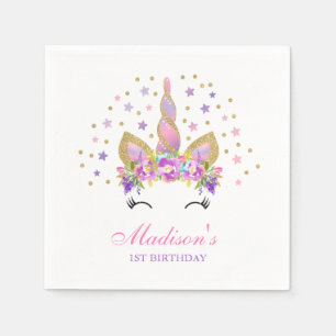 Serviettes En Papier Licorne lunatique de serviette de fête