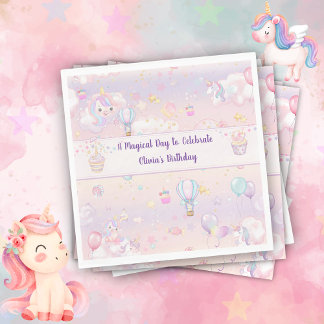 Serviettes en papier Licorne personnalisées pour a