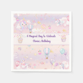 Serviettes en papier Licorne personnalisées pour a