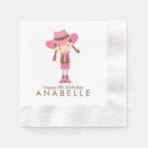 Serviettes En Papier Little Cowgirl Western fête d'anniversaire