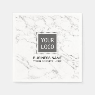 Serviettes En Papier Local commercial de marbre blanc moderne de logo