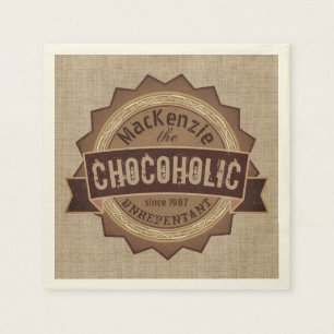 Serviettes En Papier Logo Brown de l'insigne de fond de chocolat Chocoh