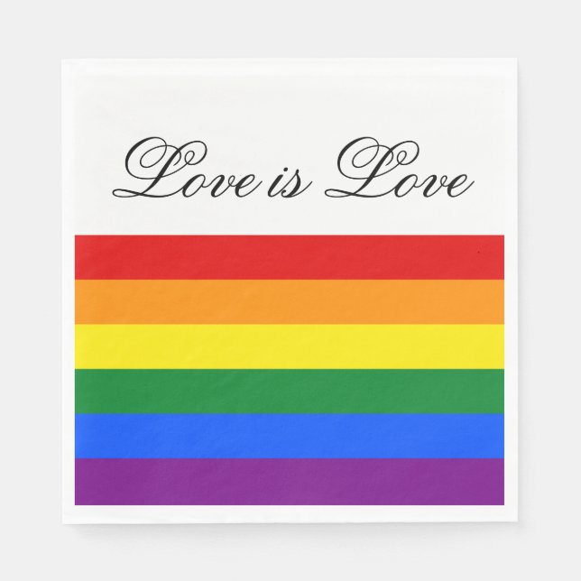 Serviettes En Papier Love Equality Rainbow Flag LGBT Lesbian Gay Pride (Devant)