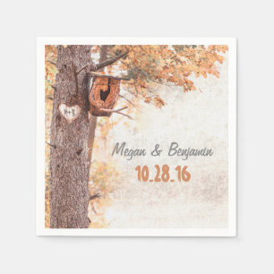 Serviettes En Papier Love Tree Rustic Mariage de automne
