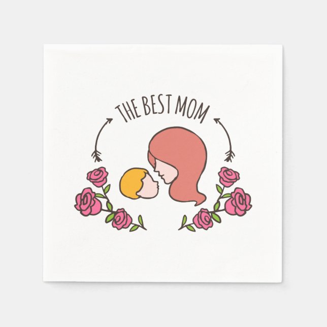 Serviettes En Papier Lovely The Best Mother's Day | Napkin (Devant)