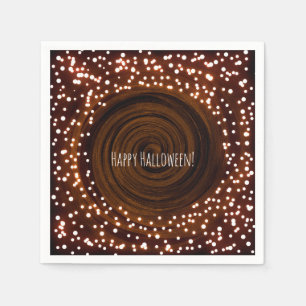 Serviettes En Papier Lumières de Halloween noires et orange pour fête